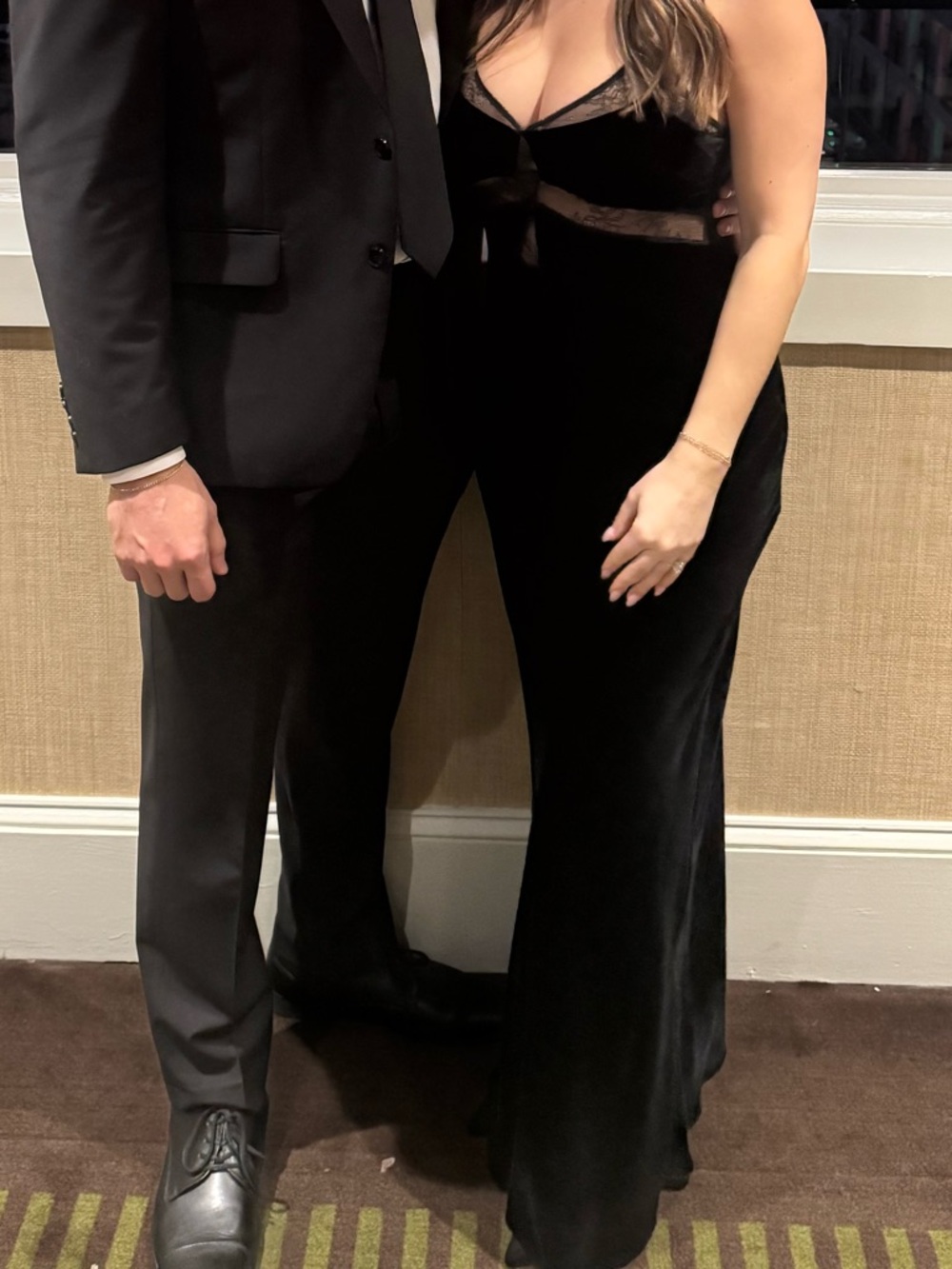 Elegant Black Velvet Evening Gown